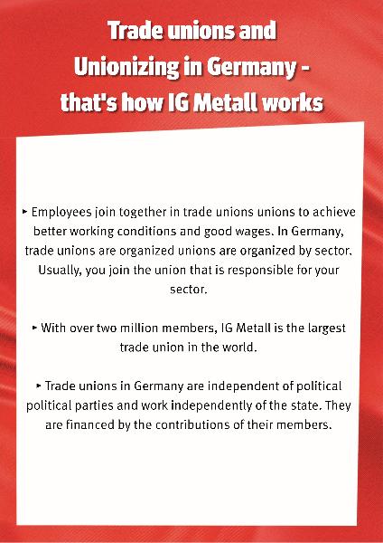 Trade unions and Unionizing in Germany - that's how IG Metall works